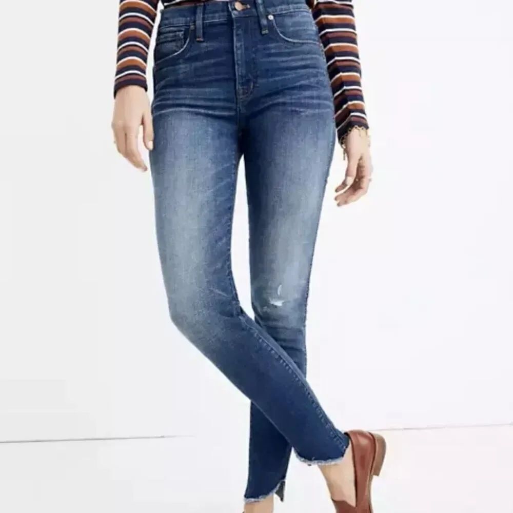Madewell Womens 10" High-Rise Skinny Jeans 25 Cutout Raw Tulip Hem Edition K5232